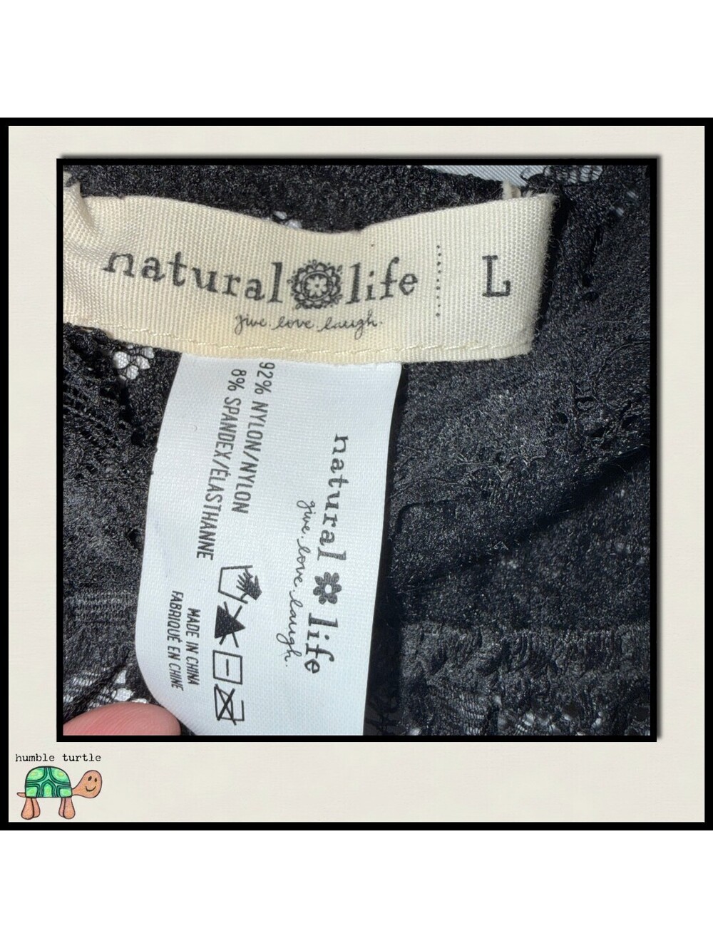 Natural Life Black Lace Bralette | Size L | Like New - Picture 4 of 4